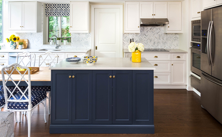 Kitchen with Yellow Decor Design by Rebecca Hay Photography by Stephani Buchman